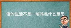 谁的生活不是一地的鸡毛什么意思 谁的生活不是一地鸡毛什么意思